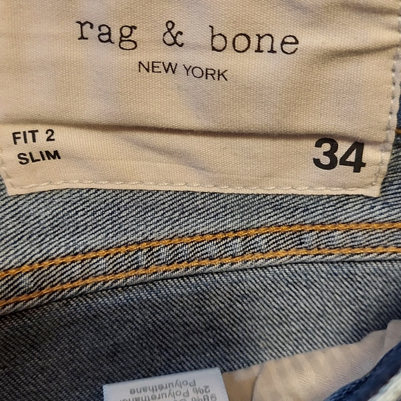 Rag & Bone Fit 2 Slim Button Fly  Womens  Jeans Size 34 NWT - Picture 4 of 9